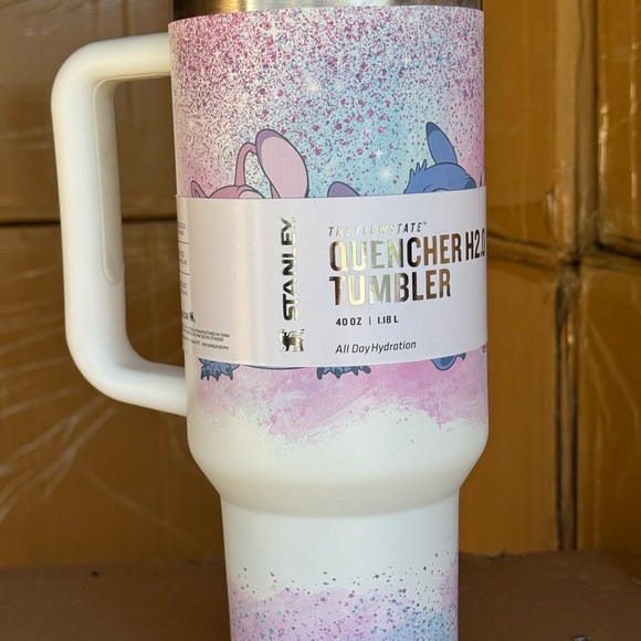 Stanley Glittery Pink and Blue Stitch Mug 40 oz - Picture 4 of 6
